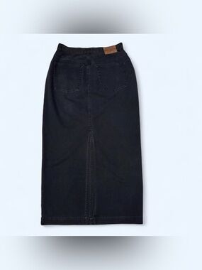 Lauren Ralph Lauren Black Midi Denim Skirt